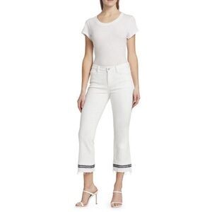 L'agence Jada Cropped Tape Jeans Pants‎ White Sz 30